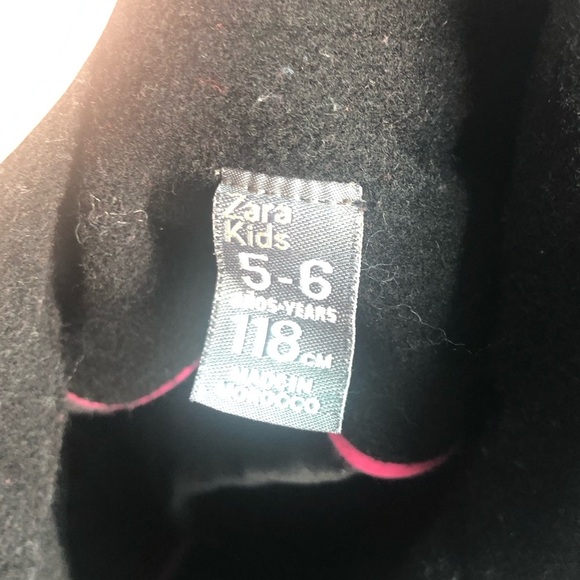 Zara Kids 5-6 Wool Blend Black Button Down Coat - Picture 5 of 7